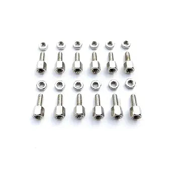 24X Brass Copper #4-40x5+7 M-F Male-Female Hex Cylinder Standoff Spacer Screw Jackscrew Nut for Motherboard VGA DB9 DVI COM Port - (Color: Male-Female Standoff)