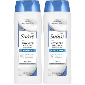 Suave Lotion, Advanced Healing 2-Pack – Hand & Body Lotion for Extremely Dry Skin, Hydrating, Non-Greasy Ceramide Moisturizer, 18 Oz Ea
