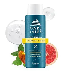 Oars + Alps Mens Body & Face Wash, Moisturizing Body Wash, 1pk, 13.5 Fl Oz