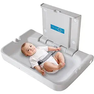 Baby Changing Table Wall Mounted,Baby Changing Station with Safrty Strap,HDPE Fold-Down Diaper Changing Station Table,Foldable Diaper Changing Unit for Commercial Bathroom Restroom