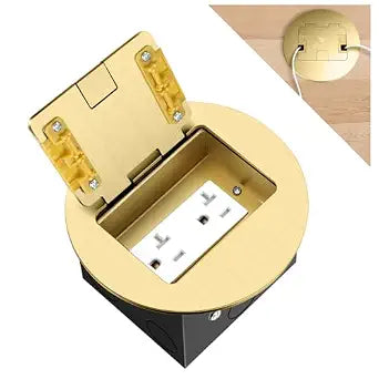 Recessed Floor Outlet Box 1-Gang with 20 Amp TR Receptacles