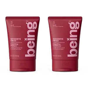 being GOODBYE FRIZZ Smoothing Shampoo and Conditioner Set 354mL with Jojoba and Almond Oil