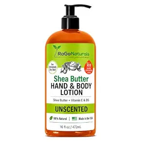 RaGaNaturals Unscented Shea Butter Lotion for Extremely Dry Skin - 16oz