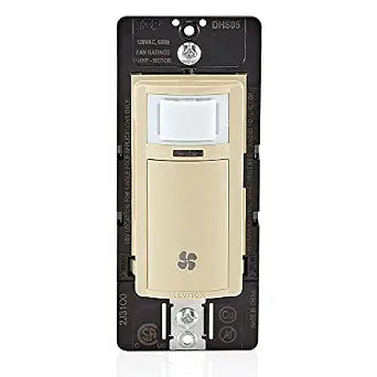 Leviton Humidity Sensor Switch for Bathroom Exhaust Fan, Automate Ventilation, Air Circulation, Moisture Control, HP, Single Pole, DHS05-1LI, Ivory