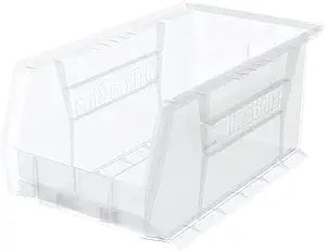 Akro-Mils 30240 AkroBins Plastic Storage Bins, Space-Saving Stackable Bins for Garage, Pantry, Craft Organization, 15 x 8 x 7 inches, Clear, 12-Pack