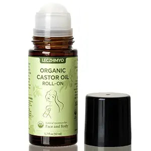 Castor Oil Roll on Organic Cold Pressed Glass Bottle 1.7 fl oz for Body