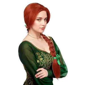 karlery Women Girl Long Red Ginger Braided Wig Princess Cosplay Wig