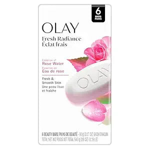 Olay Beauty Bar for Women, Ultra Moisture Rose Water Scent, 3.17 oz 6 Count