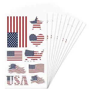 American Flag Temporary Tattoos for Adults Kids, 90 PCS, Patriotic Favors