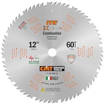 CMT Orange Tools 256.060.12 - Combination Saw Blade D=12 B=1 =4 ATB 15 + 1 FLAT K=0.102 P=0.071 a=15
