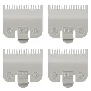 4 PCS Clipper Guards Set for Wahl, 1/2 Clipper Guard #3137-101, Premium Guards Great for Professional Stylists and Barbers - Grey