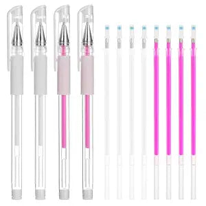 Mabor Brow Mapping Pen, 4Pcs Eyebrow Microblading Marker Pens with 8 Replacement Refills, Brow Position Mapping Pencil White & Pink Eyebrow Makeup Position Mark Tools for Lip Skin