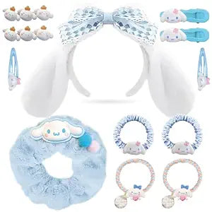 Cute hair accessory set Cute headband,Various Styles of hair clips, hair cords, Hair Ties,Plush hair loop(blue)