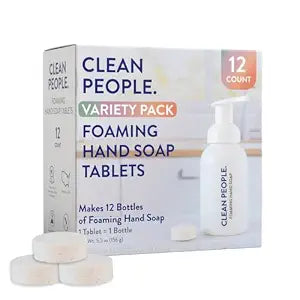 THE CLEAN PEOPLE Scented Variety Pack Foaming Hand Soap Refill Tablets - Mess Free, Gentle on Skin, Makes 12 x 8 fl oz Bottles of Soap (12 Count, Variety Pack)