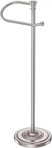 Toilet Paper Holder Free Standing, 25 H Stainless Steel Nickel Toilet Paper Stand, Weighted Base Floor Tissue Roll Holder for Bathroom,Toilet Roll Stand