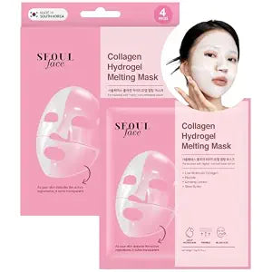DERMAL Korean Collagen Overnight Hydrogel Face Mask, Melting Jelly, 4 Pack