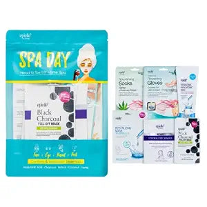 Epielle Spa Day Kit, 6 Relaxation Essentials, Hydrating & Detoxifying for Radiant Skin, At-Home Spa Kit, Self Care Gifts for Women, Korean Skin Care Set, Stocking Stuffers