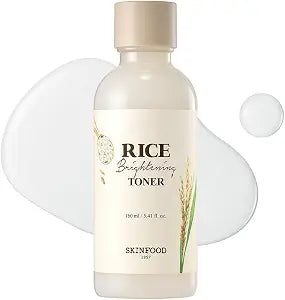 SKINFOOD Rice Brightening Toner, Korean Skincare Toner for Face with 48 Hours Fermented Rice Water for Healthy Glow Glass Skin, Pore Minimizing, Hydrating, Vegan, 160ml/5.4fl.oz.