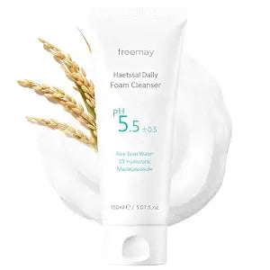 freemay Rice Water Foaming Cleanser – Hydrating Daily Face Wash, 5.07 fl oz
