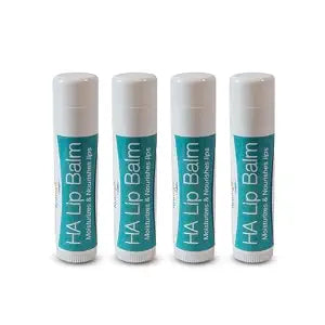 Hyalogic HA Lip Balm - Hyaluronic Acid & Organic, Natural Coconut Oil - Soothes Dry, Chapped Lips - Plumping, Moisturizing & Nourishing - Unflavored - Fragrance & Dye Free - 4.25g - 4 Sticks