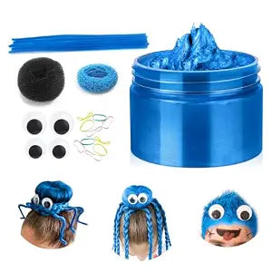 Blue Washable Hair Color Wax Kit for teenagers,Crazy Hair Day Accessories