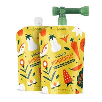 Sunday WonderFert 2 Pack - All-Purpose Liquid Fertilizer - 10-2-6 NPK Outdoor & Indoor Fertilizer - for New and Established Flowers, Veggies, Trees, Shrubs & Indoor Plants - Covers up to 1600 Sq Ft