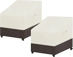 Easy-Going Patio Chair Cover UV Resistant Outdoor Chair Cover Bicolor Waterproof Outdoor Furniture Cover with Reflective Hemming (2 Pack-35Wx38Dx31H inch, Beige/Brown)