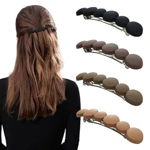 French Hair Barrettes for Women No Slip Not Easy to Break Half Up Medium to Small Hair Barrette Clips for Thin, Short or Fine Hair, 4 Pack