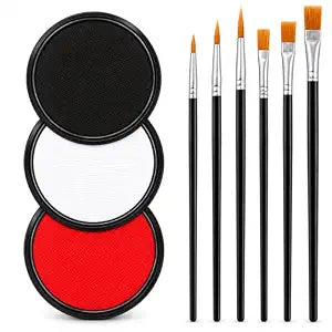 9PCS Clown Makeup Kit, Water Based Face Paint Set for Halloween