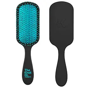Conair The Knot Dr. hair brush - Pro Mini Detangler, Detangling, Heat Resistant, Irregular shape, Rubber, 1 Count, Black + Blue, All hair types, Unisex