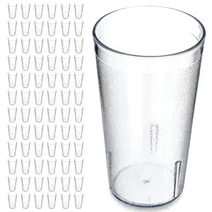 Carlisle FoodService Products Stackable Tumbler Plastic Tumbler with Pebbled Exterior for Restaurants, Catering, Kitchens, Plastic, 12 Ounces, Clear, (Pack of 24)