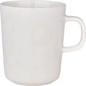 MARIMEKKO Oiva Unikko Mug Refine Your Kitchen Dcor with Our Iconic White Stoneware Stylish Porcelain Coffee Mugs to Elevate Your Drinking Experience (8.8oz)