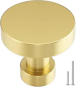 homdiy 30 Pack Gold Cabinet Knobs, Brushed Brass Dresser Knobs, Round Single Hole Cabinet Hardware for Drawer Bathroom Kitchen