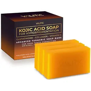 VALITIC Kojic Acid Soap for Hyperpigmentation with Turmeric 3 Pack