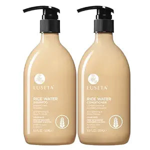 LUSETA Rice Water Shampoo and Conditioner Set with Bitoin Strengthening