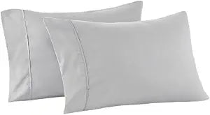PeachSkinSheets Night Sweats: King Pillowcase Set - Brushed Silver