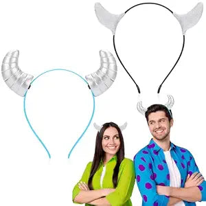 Suncalla 2 Pcs Halloween Monster Horns Headbands Sliver Devil Horns