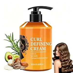 Curl Defining Cream- Hydrating Argan Oil Hair Mask Curl Cream for Enhances Wavy Hair and Curly Hair, Smoothing Curling Creams Detangles, Conditions and Reduces Frizz - 9.468 Oz