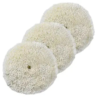 BFW101K 8" Wool Buffing Polishing Cutting Pad (Pack of 3) for Compound Cutting & Buffing Polishing Auto Marine Trucks - Hook & Loop Pad