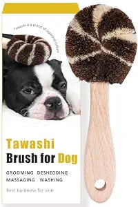 Wablade Dog Brush for Sensitive Dogs & Puppies, Soft, 8.3", Made in Japan | Daily grooming & massage for routine care, gently lifts loose surface fur with palm & sisal fibers (Not a Deshedding Tool)