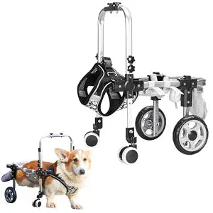 Dog Wheelchair for Back LegsAdjustable Pets Cart Mobility Aids for Little Pets,Chest & Thigh Support,Suitable Small Medium Dogs (Four Rounds, S)