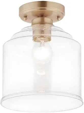 Maxim Lighting Acadia 1-Light Flush Mount | Heritage Steel Finish | Glass Shade | Transitional Indoor Light Fixture | Ideal for Bedrooms, Hallways & Entryways | Dimmable | 12270CDHR