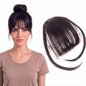 WILLBOND Clip in Bangs, 100% Human Hair, Wispy Fake Bangs Women, Dark Brown
