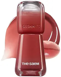 THESAEM Saemmy's Ade Shot Tint 0.1 fl.oz. - 06 Apple Cinnamon Brown - Korean Lip Tint Water Gel Stain with Plump Glowy Finish - Buildable Radiant Gloss Long-Lasting Moisturizing