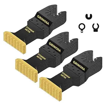 20pcs Titanium Oscillating Saw Blades, Universal Multitool Blades for Metal Nails Wood Cutting, Oscillating Tool Blade for Hard Material, Multi Tool Blades Kits for Milwaukee Dewalt Bosch Ryobi