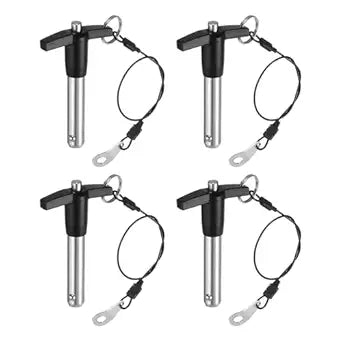 uxcell 4Pcs T Handle Lock Pins, 12mm x 40mm Usage Length Stainless Steel Push-Button Quick Release Pin