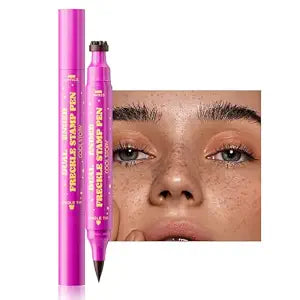 Beauty Glazed Dual-Ended Freckle Stamp Pen ��������� Realistic Faux Freckles Makeup with Soft Sponge Stamp & Precision Tip ��������� Waterproof Long-Lasting Freckle M