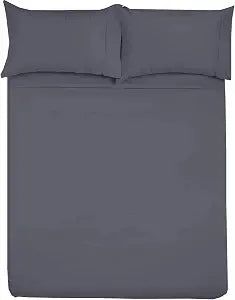 Shreem Linen Microfiber RV Sheet Sets, 48x75 3/4 Full Bunk, Dark Grey Solid - Fits Mattresses up to 8 Inches Deep, 4 Piece RV Bed Sheets for Campers, Motorhomes, and Travel Trailers