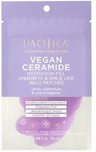 Pacifica Undereye Mask Vegan Ceramide Hydrating Jelly Eye Patches - Under Eye & Smile Line Masks for Fine Lines & Puffiness, Barrier Repair for Sensitive Skin, Fragrance-Free Vegan Clean Beauty