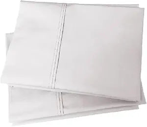 Royal Tradition Cotton Percale Standard Pillowcases, White, Made in USA